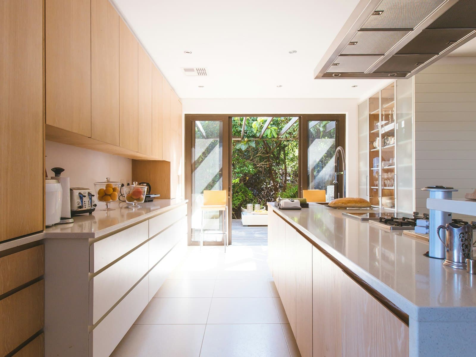 Clean shared kitchen with modern appliances